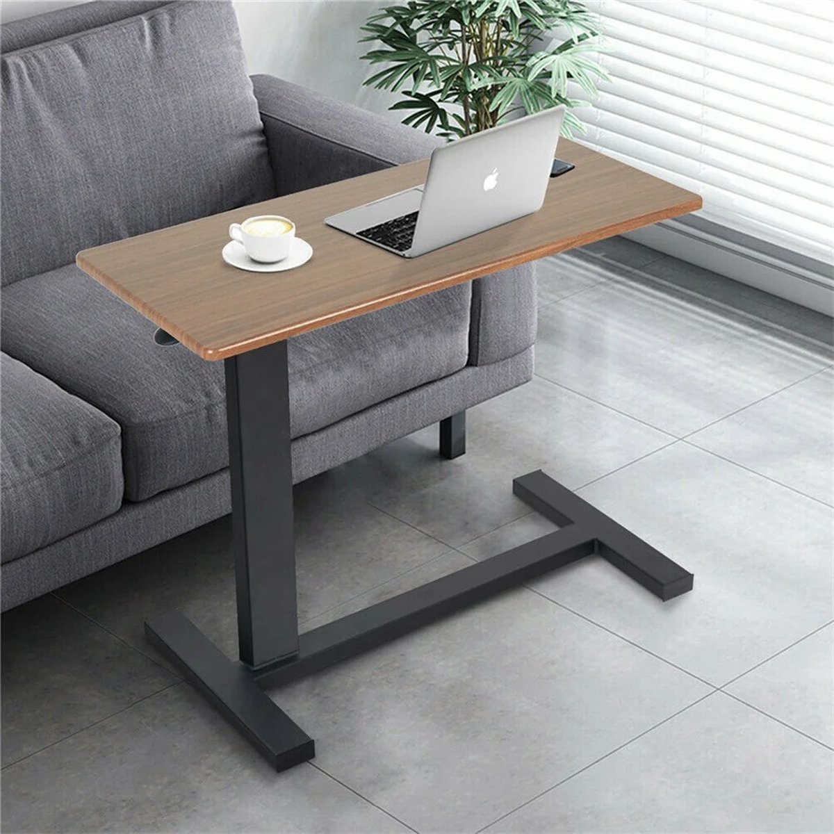Verstelbare laptop bureau - Rollende tafel - Bank bureau - bed bureau - verrijdbaar - Bruin - 80x89.5x40 cm