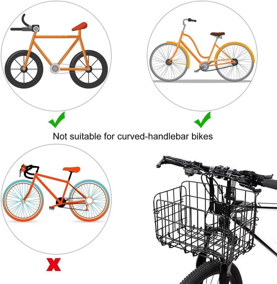 Fietsmand voor, opvouwbare en afneembare universele mand met snelsluiting, multifunctionele fietsmand met bevestigingsset van FastRider — afbeelding 3