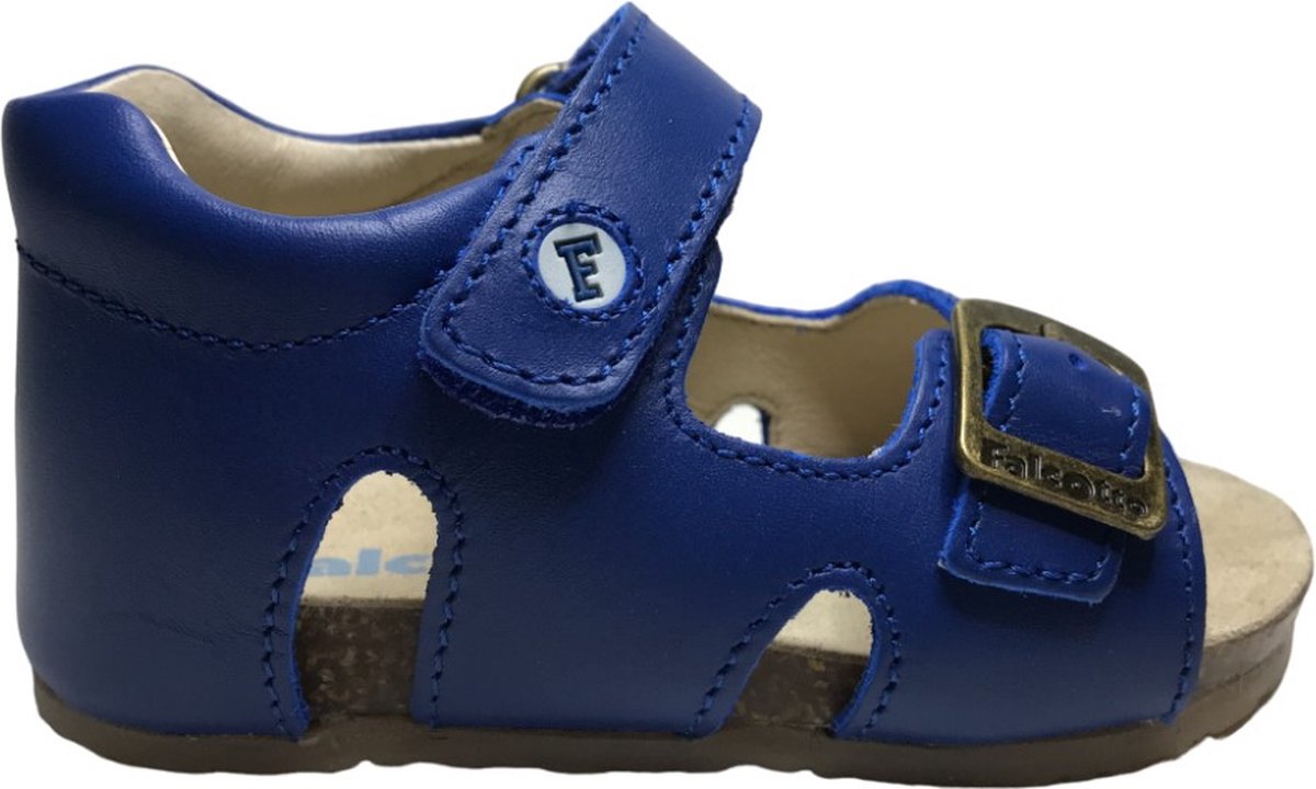 Falcotto - Bea - Mt 20 - gesp velcro lederen sandalen - Koningsblauw