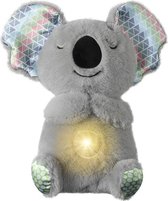 Slapende koala beer met ademhaling en muziek - slapende otter - licht - ademhalingsknuffel - baby's en kleine kinderen - rustgevend geluid van muziek & ademhaling - kraamcadeau - cadeau - 30 cm -