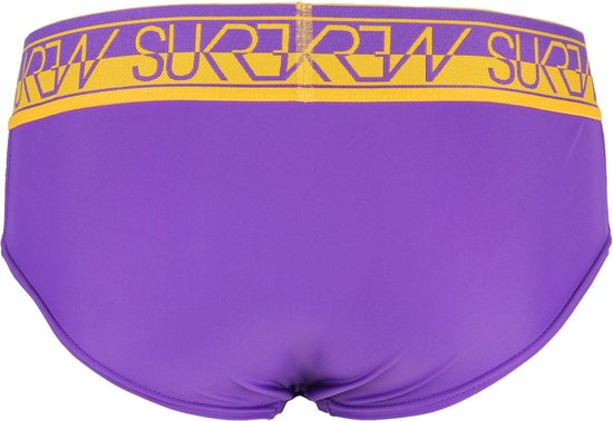 Sukrew Bloc Brief Abudance Collection Multipack 1 x Purple/Mustard + 1 x Teal/Mustard - MAAT M - Heren Ondergoed - Slip voor Man - Mannen Slip