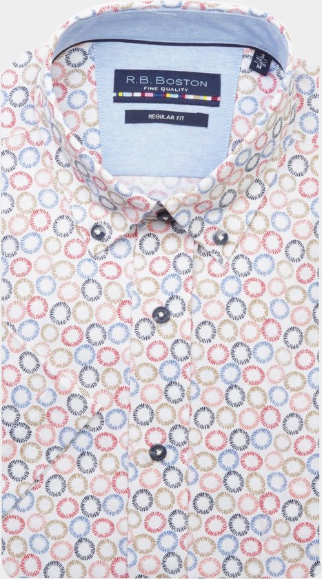 RB Boston Chemise décontractée manches courtes Rose Regular Fit 416670/302