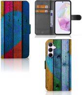 Mobiel Bookcase Geschikt voor Samsung Galaxy A35 Smartphone Hoesje Wood Heart
