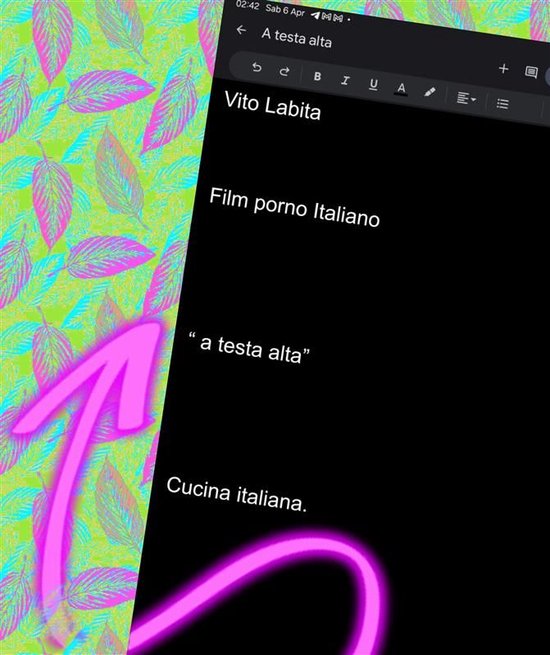 Film porno Italiano " a testa alta ".cucina italiana
