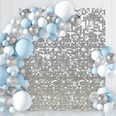 PANNEAU DE FOND 30 X 30 CM PAILLETTES ARGENTÉES (1 pièce)