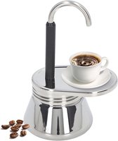 Mokkakan, 6,1 x 8,7 inch, met enkele uitloop, roestvrij staal, espressokoker, mini-fornuis, espressomachine, Italiaans type, espressokopjes, koffiezetapparaat