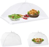 Set van 3 vliegenhoezen, opvouwbare voedselhoezen, opvouwbare taarthoes voor buitenpicknick, campingfruit