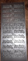 1 stickervel zilver - zilveren stickers tekst - van Harte Beterschap - 20x tekst - bloemetjes - folie zelfklevend - ziekte - kaarten maken