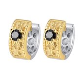 Boucles d'oreilles Paragon Cat argent 925 géométriques zircone noire