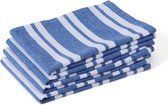 Blue Stripes Keukenhanddoeken, 70 x 45 cm, set van 4 stuks, antibacteriële afwerking, katoen, absorberend voor het reinigen en snel drogen van borden