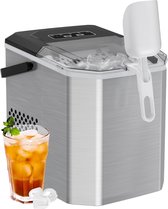 Bol.com IJsblokjesmachine - Incl. IJsschep - 12kg/24u - 1.2L - 120W - Zelfreinigingsfunctie - Zilver - IJsblokjesmaker aanbieding