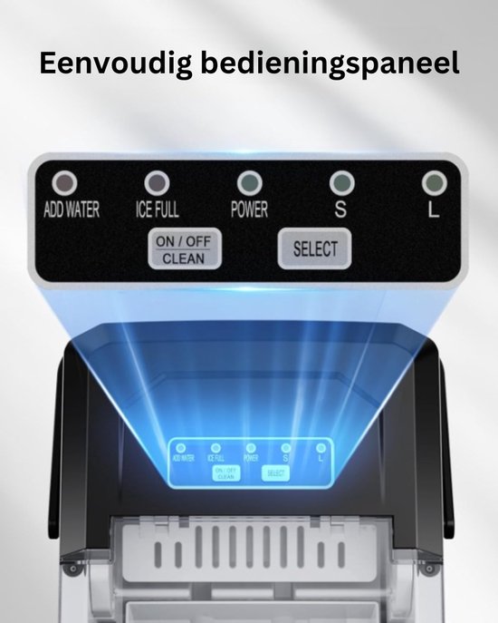 IJsblokjesmachine - Incl. IJsschep - 12kg/24u - 1.2L - 120W - Zelfreinigingsfunctie - Zilver - IJsblokjesmaker van Alpina — afbeelding 3