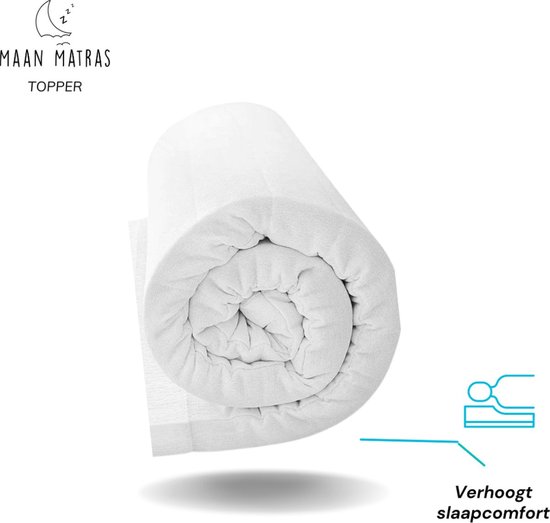 Maan matras® Topper - topper 120x200 - HR koudschuim - 2-Pers Topdekmatras- matrashoes met rits - Antibacterieel - 4 Seizoenen - Hotel kwaliteit - 7 CM