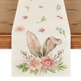 Blazelife Pasen Tafelkleed - Tafellaken Paaseieren 40*140 cm - Pasen Thema PapierenTafeldecoraties - Paashaas - Paaskonijnen en Bloemen