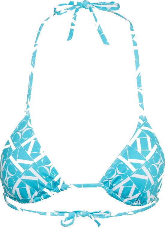 Calvin Klein Triangle bikini top dames blauw dessin