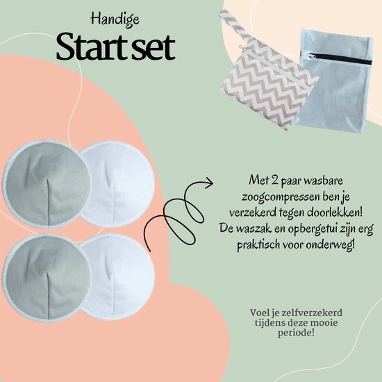 4x Wasbare Zoogcompressen - 4 stuks - Cup B t/m G - Wasbaar van Medela — afbeelding 2