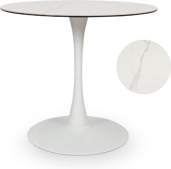 Milton & Oldbrook Table à manger Ø 90 cm Prague Céramique Wit
