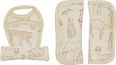 Gordelbeschermer voor Baby - Universele Gordelhoes ook Geschikt - Gordelkussen voor Autostoel Groep 0 - Zacht Katoen - Safari