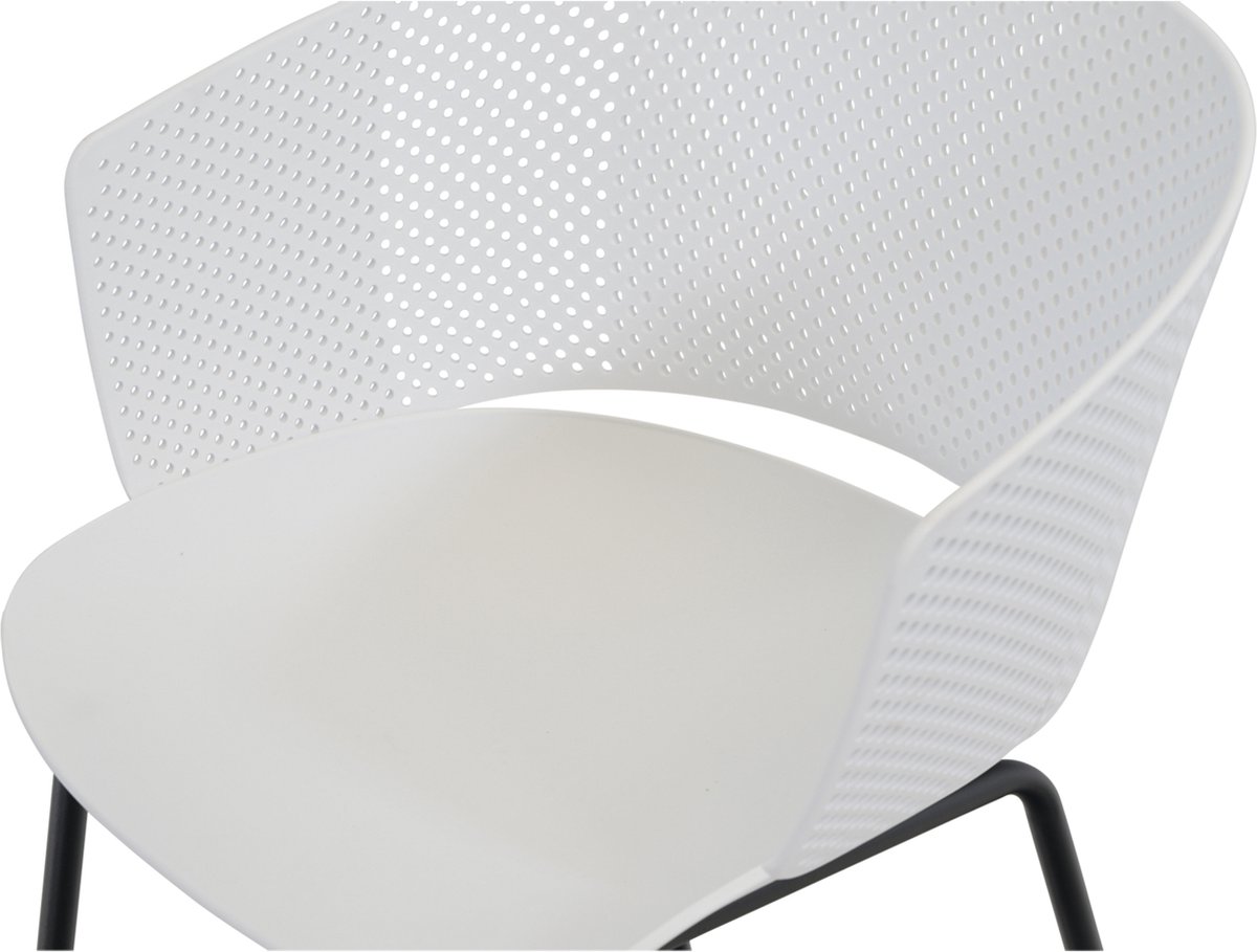 Lesli Living Chaise bistrot Lille - Blanc - 56x45∕55x79cm - Set de 4