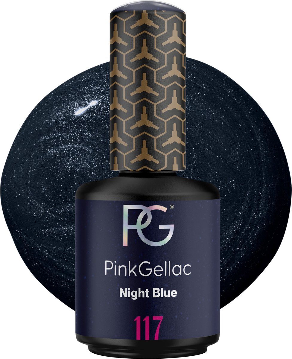 Pink Gellac Gellak - 117 Night Blue 15ml - Blauwe Gel Nagellak - Gellac - Gel Nagels Producten