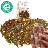 Chunky Glitters (Goud) [Volume 8g - Festival Glitter Outfit Nagel Decoratie Versiering - Manicure Kunstnagels Nepnagels Acryl Nagels - Kinderen Volwassenen Dames Glitters]