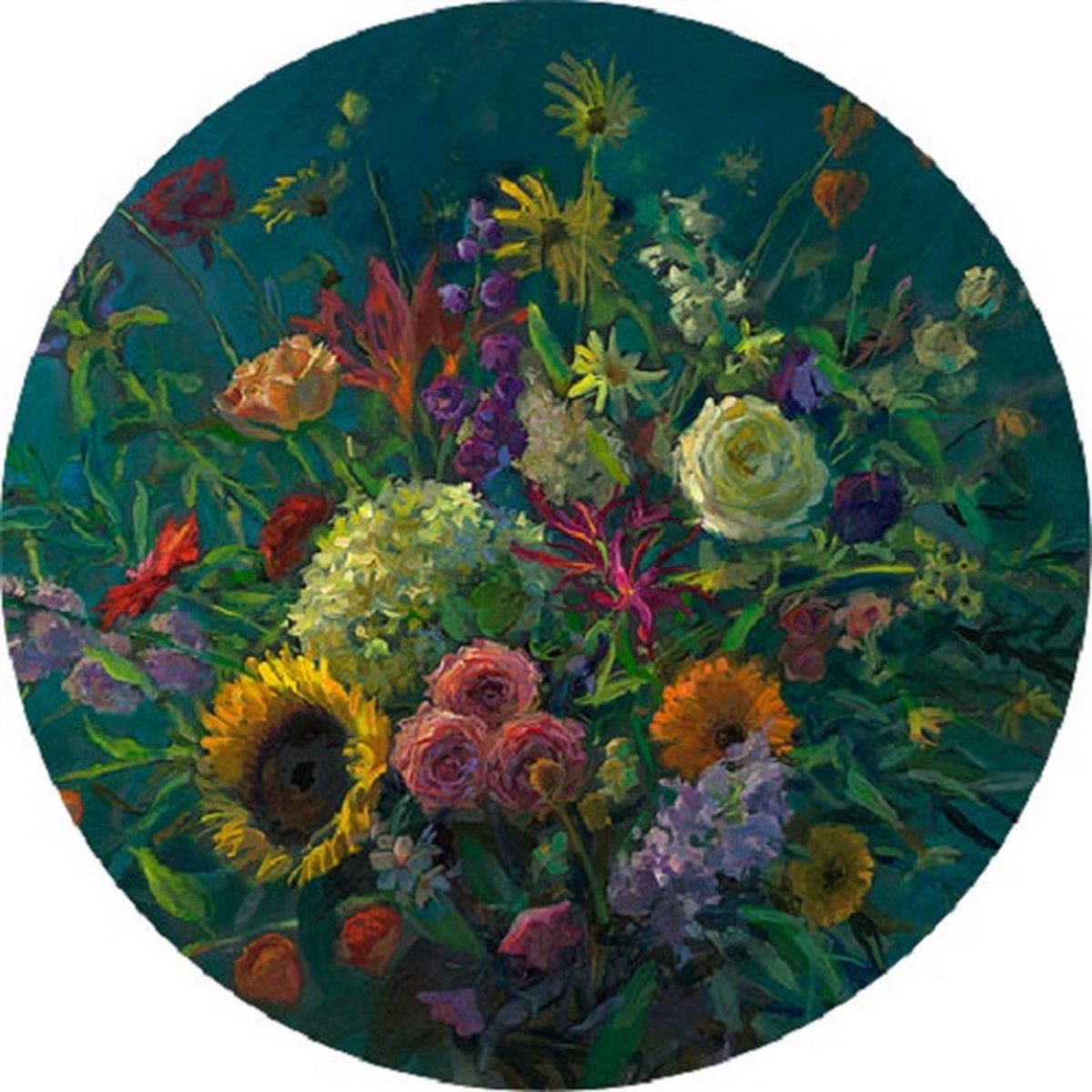 Art Revisited Art Circle Keimpe van der Kooi - Nazomer boeket dibond 60 cm diverse kleuren