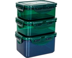 Lock&Lock ECO Vershoudbakjes - Diepvriesbakjes - Meal prep bakjes - 350 + 470 ml - Set 3 stuks - 100% Gerecycled Plastic - Lekvrij - Duurzaam - Zero Waste - Magnetron bakjes met deksel - Diepvriesdozen - Snackdoosjes - Bewaarbakjes - Vershouddoos