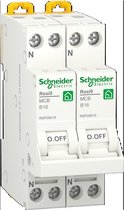 Fornuisgroep - 2P+2N - 16A - B-Karakteristiek - 6000A - Resi9 - Schneider Electric - R9P09816