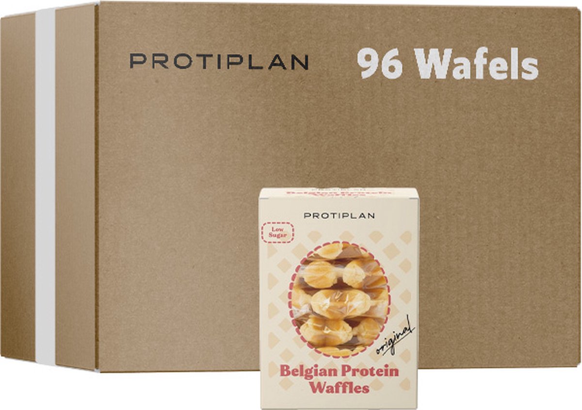 Goedkoopste Protiplan | Belgische Wafels | 96 Wafels | 96 x 25 gram | Eiwitrepen | Koolhydraatarme sportvoeding | Afslanken met Proteïne repen| Koolhydraatarme Wafel | Snel afvallen zonder hongergevoel!