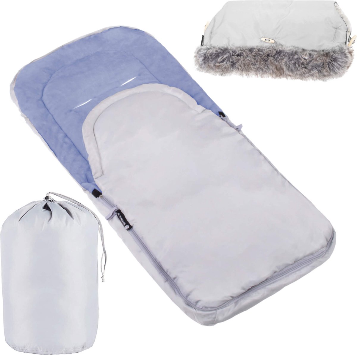 Springos Voetenzak - Kinder Slaapzak - Grijs - Blauw - 90 CM