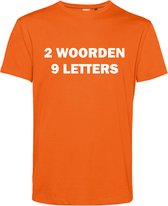 T-shirt 2 Mots 9 Lettres | Vêtement pour fête du roi | Chemise orange | Orange | taille M