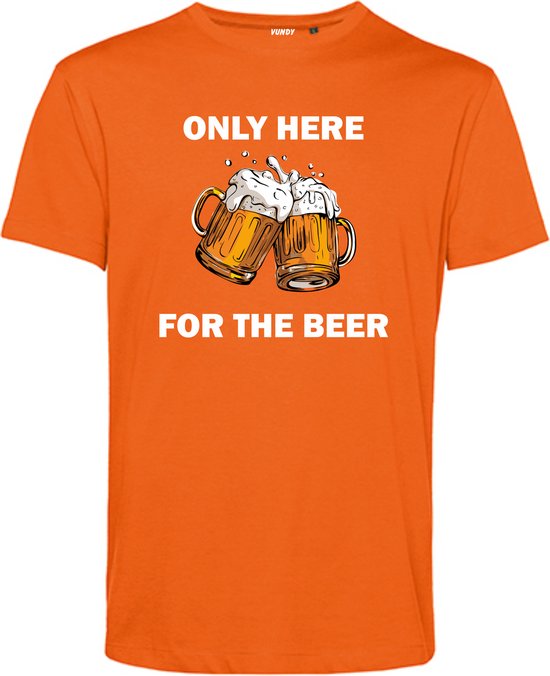 T-shirt Only Here For The Beer | EK 2024 Holland |Oranje Shirt| Koningsdag kleding | Oranje | maat XXXL