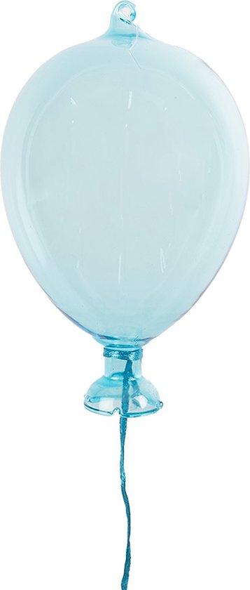 Clayre & Eef Décoration pendentif Ballon Ø 7x14 cm Bleu Verre