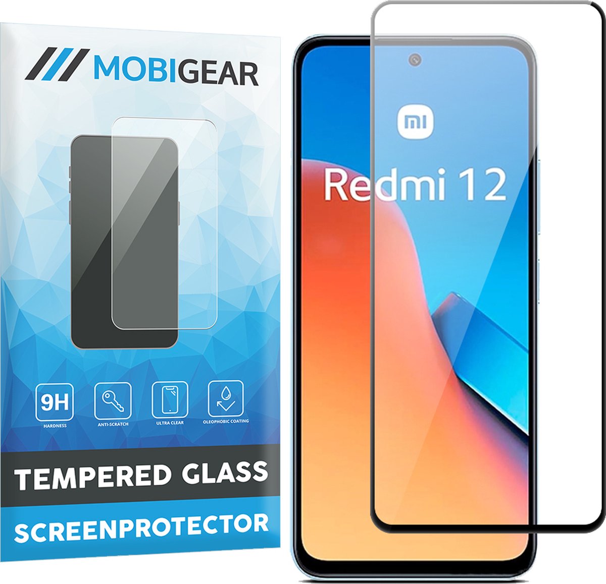 Mobigear Screenprotector geschikt voor Xiaomi Redmi 12 Glazen | Mobigear Premium Screenprotector - Case Friendly