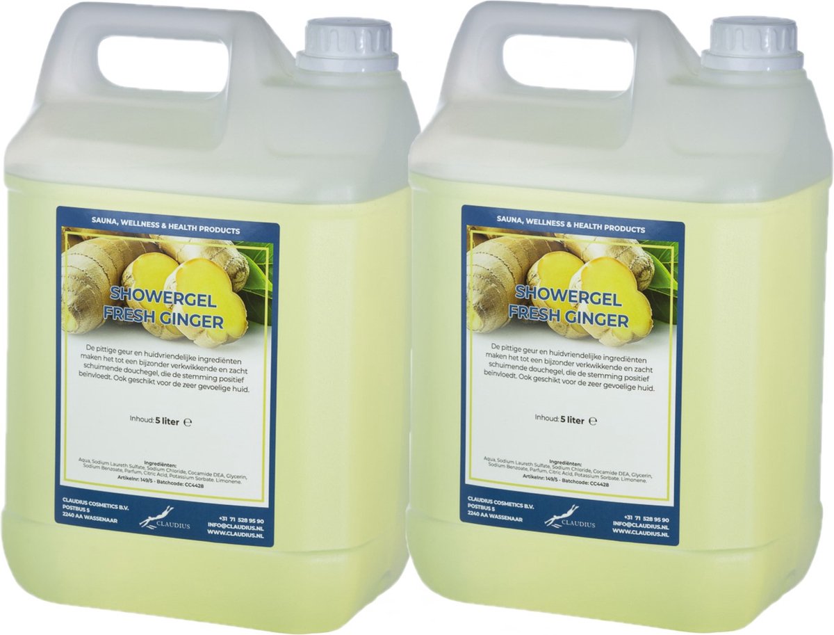 Goedkoopste Claudius Douchegel Fresh Ginger 5 liter - set van 2 stuks - Showergel