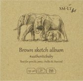 SMLT Bébé Carnet de Croquis Carré Croquis 9 cm 135gr 32 feuilles Marron