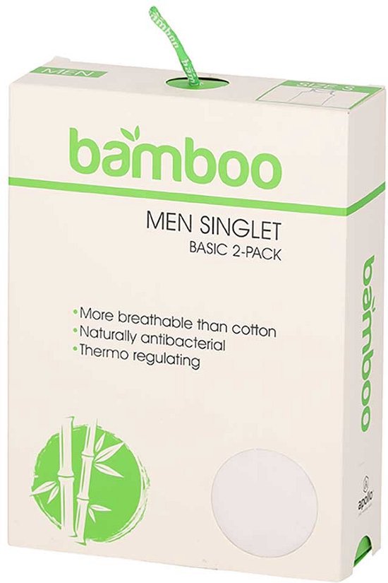 Bamboo - Hemden Heren - Onderhemd Heren - 2-pack - Wit - M - Tanktop Heren - Singlet Heren - Bamboe - Apollo — afbeelding 5