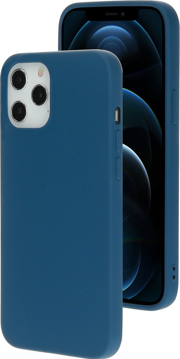 Mobiparts Hoesje geschikt voor Apple iPhone 12 Pro Siliconen Telefoonhoesje | Mobiparts Backcover | iPhone 12 Pro Case | Back Cover - Blueberry Blue | Blauw
