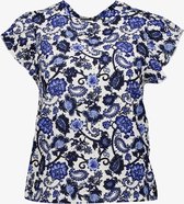 TwoDay dames top met paisley print blauw - Maat M - Echt leer