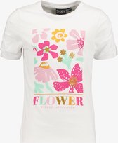 TwoDay meisjes T-shirt met bloemen wit - Maat 134/140
