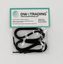 Verpakking met twee paar zwarte platte schoenveters van DW4TRADING, 100 cm.