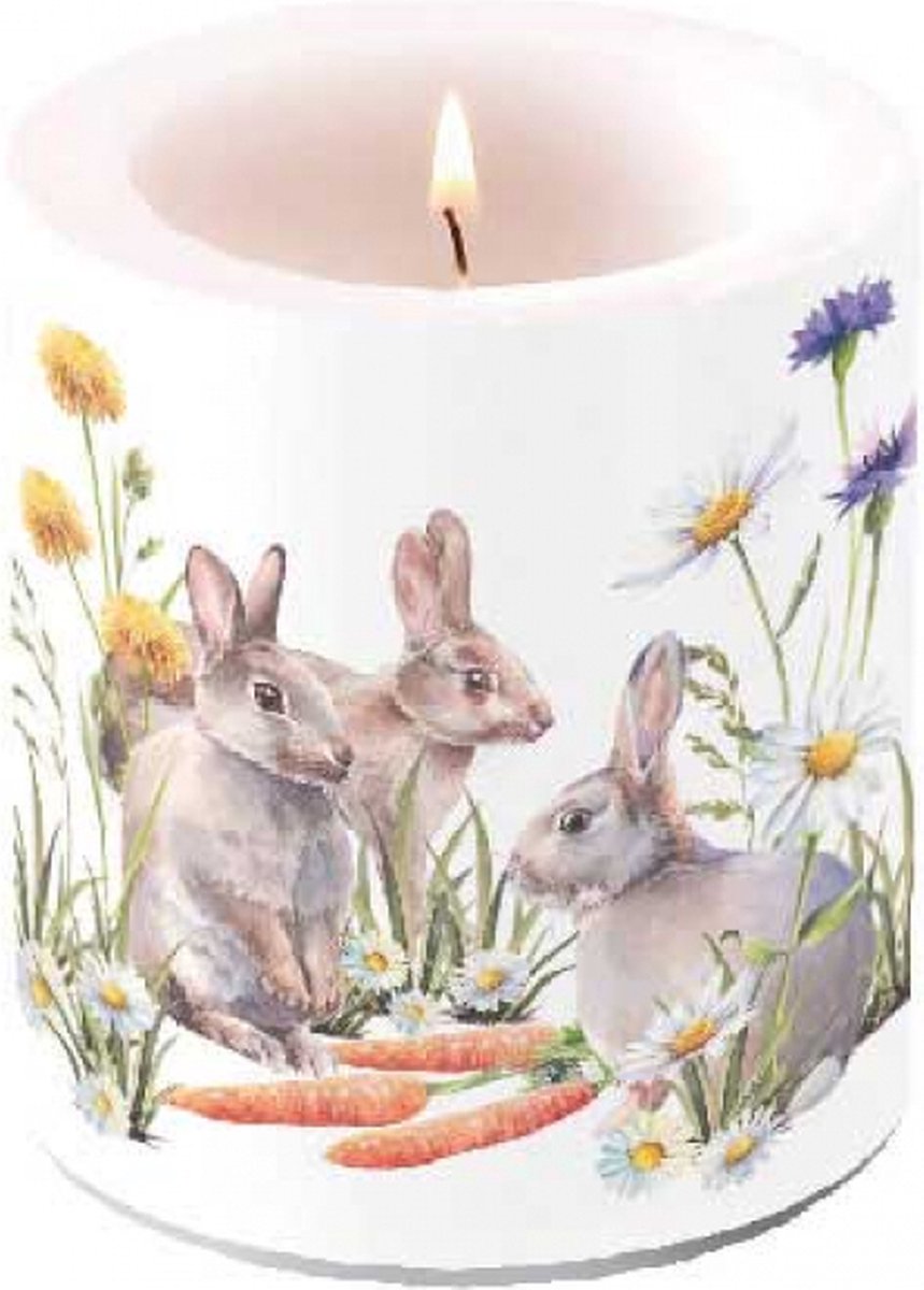 Ambiente Pasen Stompkaars Medium Ambiente Carrot Treat Wit