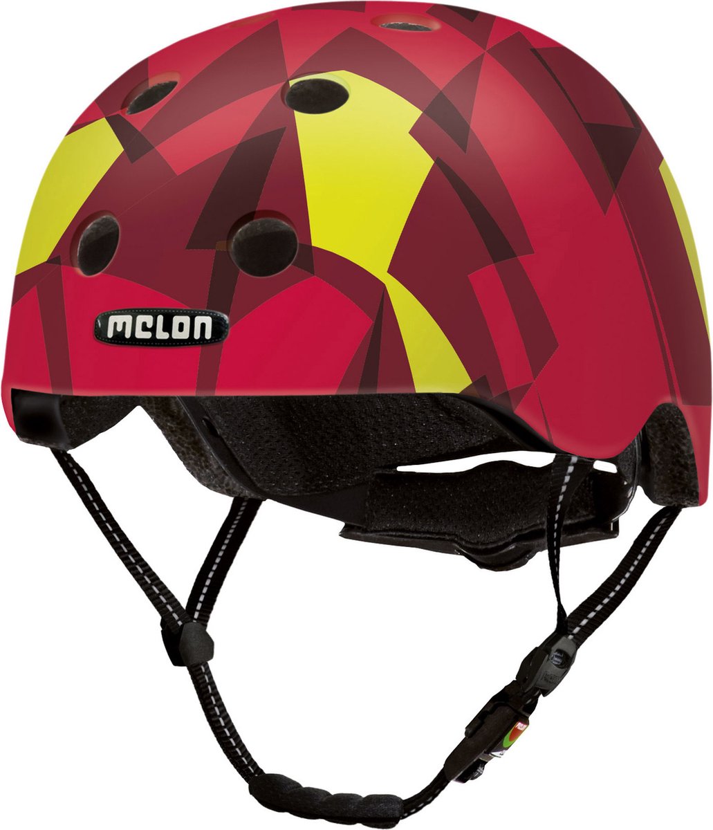 Partychimp Urban Active Fietshelm Rood/geel Maat 46 - 52 Cm