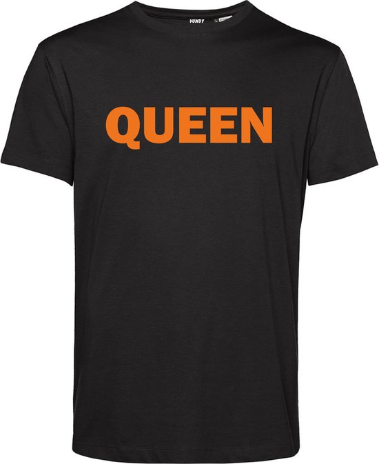 T-shirt Queen | Koningsdag kleding | Oranje Shirt | Zwart | maat XXL