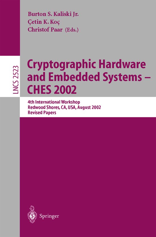 Cryptographic Hardware and Embedded Systems - CHES 2002 - cover