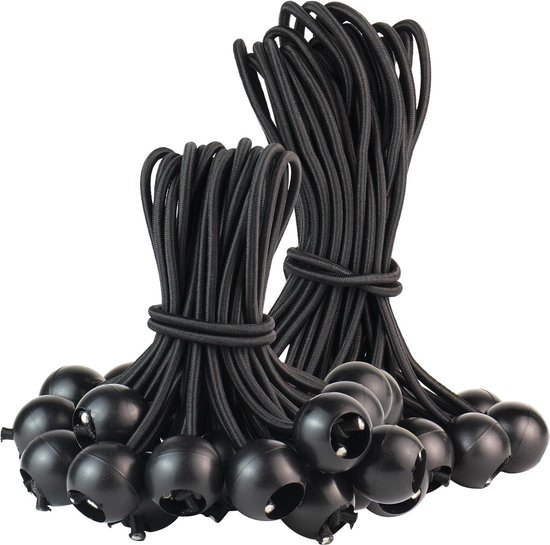Spanrubbers met kogel, zeilspanners, rubberen spanners, tentrubbers, 50