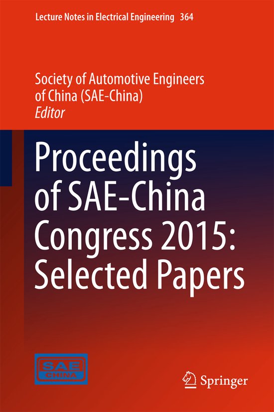 Proceedings of SAE-China Congress 2015: Selected Papers - cover