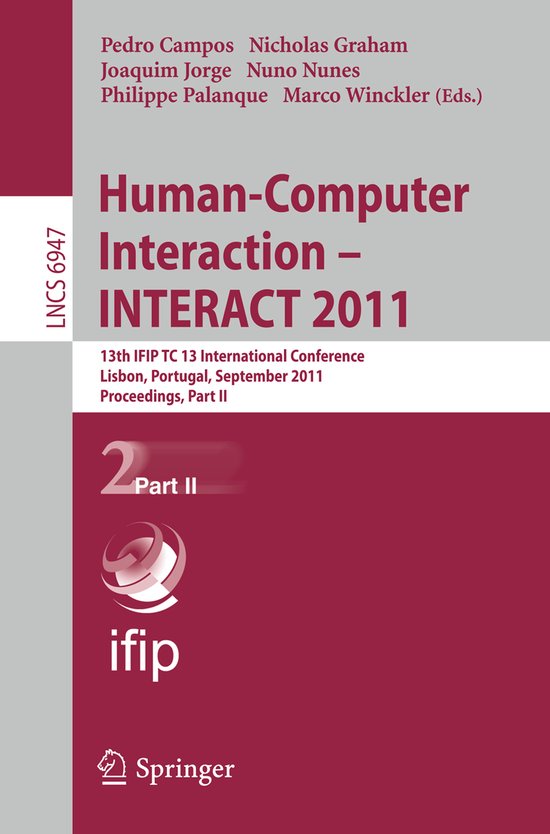 Human-Computer Interaction -- INTERACT 2011 - cover