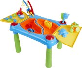 Zand- en watertafel - Zandtafel speelgoed - Zandtafel met deksel - Tekentafel - Tekentafel peuter - Knutseltafel - Kleurtafel kinderen - Buitenspeelgoed - 17-delig