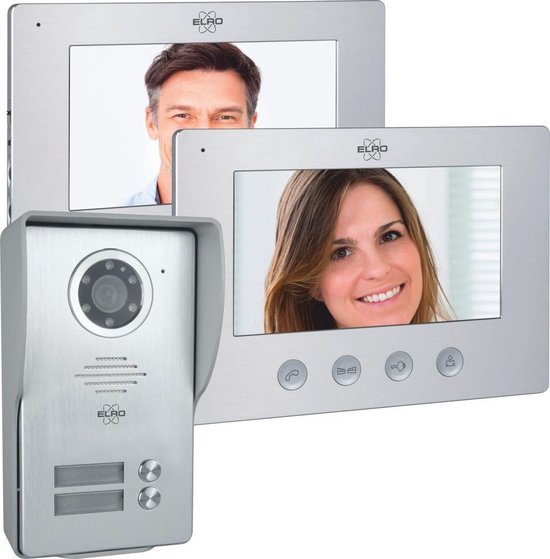 ELRO DV4000-2 Video Deur Intercom – 2 Appartementen - 1080P Full HD Camera met nachtzicht – 4-draads kabel – 16 Beltonen